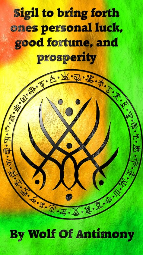 Prosperity, wealth sigil Chinese Tattoo Designs, Talisman Symbols, Sigil Tattoo, Magick Symbols, Rune Symbols, Wiccan Symbols, Luck Spells, Magick Spells, Wiccan Spell Book