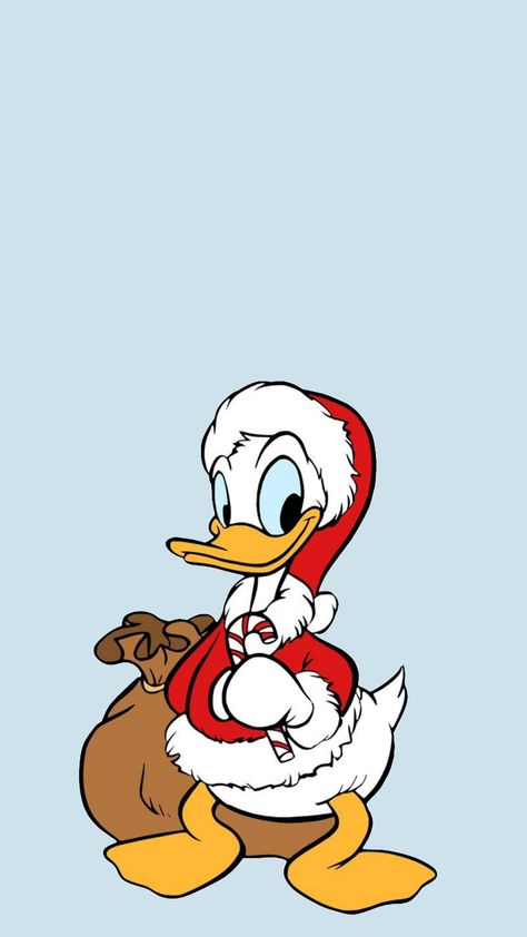 Donald Duck Christmas Wallpaper, Donald Duck Illustration, Christmas Mickey Mouse Wallpaper, Christmas Wallpaper Mickey Mouse, Donald Duck Aesthetic, Mickey Mouse Christmas Wallpaper, Christmas Disney Characters, Mickey Mouse Navidad, Disney Christmas Wallpaper Aesthetic