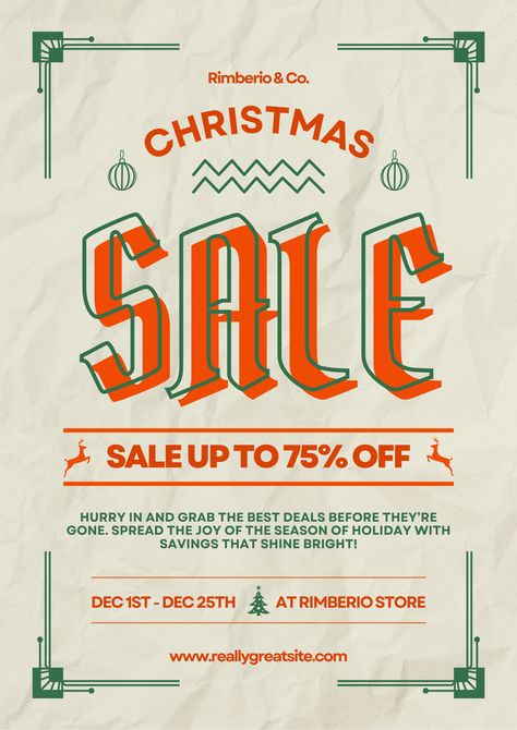 Elevate your holiday sales with a touch of vintage charm! 🎄✨ Our Red and Green Vintage Art Deco Christmas Sale Poster combines classic style with clear messaging to make your promotions stand out. Let your customers enjoy a timeless shopping experience this season! Christmas Sale Poster, Art Deco Christmas, Christmas Template, Promotion Poster, Christmas Poster, Christmas Templates, Sale Promotion, Green Vintage, Vintage Holiday