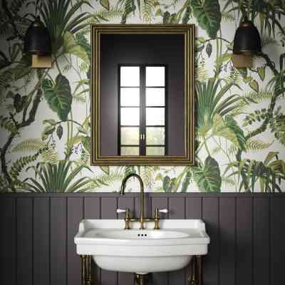 Why tropical prints are the hot interiors trend of summer 2022 | Home | The Sunday Times Orangery Interior, Banana Leaf Art, Sunshine Wallpaper, Charcoal Wallpaper, Blush Wallpaper, Downstairs Toilet, Toilet Room, Navy Wallpaper, Teal Wallpaper