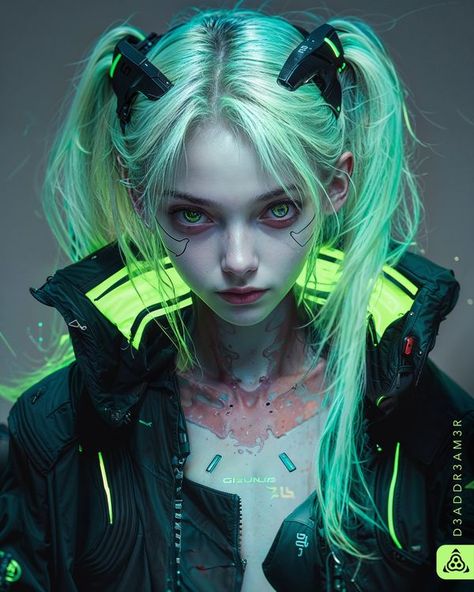 Cyberpunk Hair, Hacker Girl, Cyberpunk Female, Cyborgs Art, Cyberpunk Anime, Cyberpunk Girl, Female Character Concept, Arte Robot, Anatomy Poses