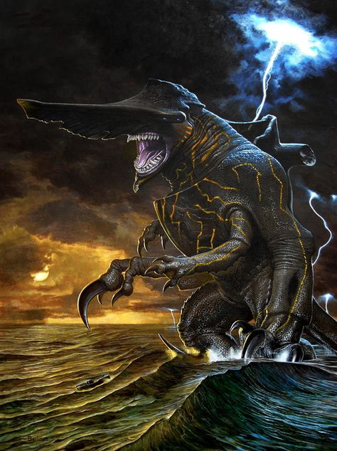 PACIFIC RIM Sequel Will Have a Jaeger and Kaiju Hybrid! — GeekTyrant Pacific Rim Kaiju, Wayne Barlowe, Pacific Rim Jaeger, Classic Monster Movies, Arte Robot, Kaiju Art, Giant Monsters, Kaiju Monsters, Classic Monsters