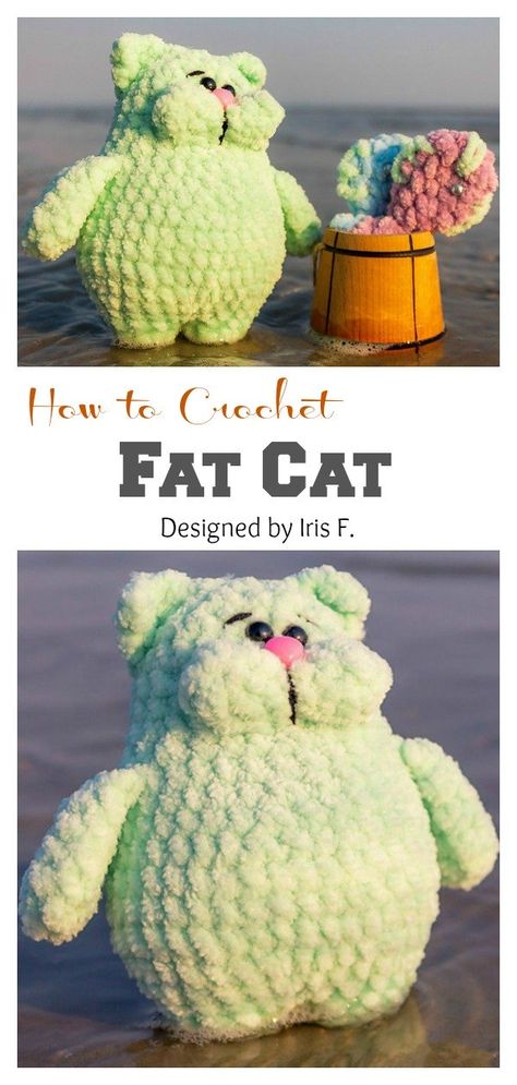 How to Crochet Adorable Fat Cat #crochettutorial Cat Free Crochet Pattern, Crochet Kitty, Crochet Patterns Ideas, Handmade Tops, Easy Crochet Animals, Cat Amigurumi, Crochet Circles, Crochet Amigurumi Free Patterns, Crochet Amigurumi Free