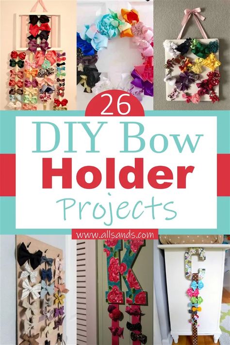 There are plenty of reasons to make your own DIY bow holder. If you're a crafter, you can save money by repurposing something you already own (or at least finding a cheap alternative to the overpriced holders sold in stores). How To Store Hair Bows, Bow Hanger Diy, Bow Holder Ideas, Homemade Christmas Gifts For Friends, Bow Holder Diy, Unicorn Bow Holder, Wooden Rings Craft, Diy Hair Bow Holder, Diy Bow Holder