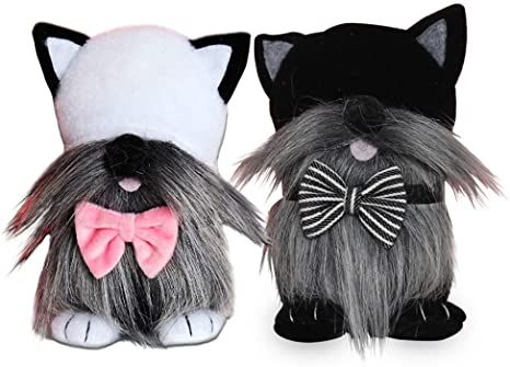 Cat Gnomes, Cat Gnome, Black Cat Decor, Easter Cats, Swedish Tomte, White And Black Cat, Gnomes Diy, Spring Summer Decor, Diy Gnomes