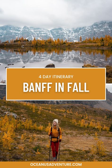 Banff during the Fall is one of the most magical times to visit. Imagine turquoise lakes mixed with golden trees and a sprinkling of snow. It's an actual dream!
This blog post has everything you need to plan your own trip!

Banff in Fall | Banff Fall itinerary | things to do in Banff in Fall Banff Itinerary Fall, Banff Itinerary September, Banff Fall, Fall Itinerary, Banff Trip, Things To Do In Banff, Fall Road Trip, Banff Canada, Fairmont Hotel