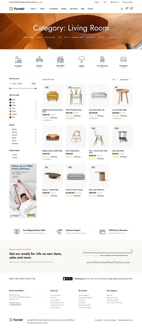 Furnob - Furniture Store WooCommerce Theme is a clean, elegant and modern design responsive premium WooCommerce WordPress theme for furniture, home decor, interior and woodwork beautiful online store professional multi-vendor eCommerce websites with 6+ niche homepage layouts, 15+ pre-designed inner pages and tons of amazing features. It is developed by KlbTheme one of the elite author on themeforest marketplace to download now & live preview click on image 👆 Woo Commerce, Footer Design, Ecommerce Websites, Ecommerce Web Design, Ui Design Website, Ecommerce Website Design, Flooring Store, Fun Website Design, Homepage Layout