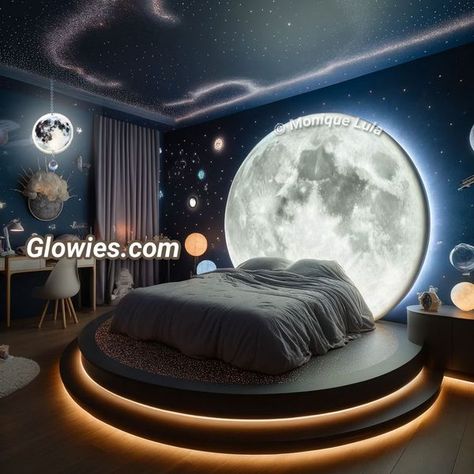 Moon Bedroom Ideas, Moon Bed, Moon Bedroom, Child Aesthetic, Monique Lula, Aesthetic Room Design, Room Design Ideas, Bedroom Themes, Aesthetic Room