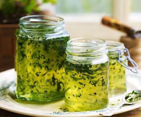 Mint jelly | Australian Women's Weekly Food Apple Mint Jelly Recipe, Mint Jelly Recipe, Chicken Rissoles, Farmers Market Ideas, Apple Mint, Jelly Recipe, Mint Sauce, Jam And Jelly, Jams And Jellies