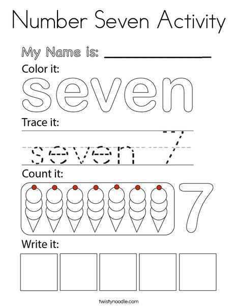 Number Seven Worksheet, Number Seven Activities For Preschool, Community Helpers Worksheets, English Poems For Kids, Handwriting Worksheets For Kids, Preschool Assessment, Shapes Worksheet Kindergarten, Teaching Babies, Numbers Worksheet