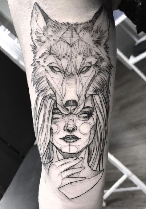 Tattoo Borboleta, Wolf Woman, Wolf Tattoos For Women, Chest Tattoo Stencils, Word Tattoo Ideas, Anatomy Tattoo, Tier Tattoo, Brush Tattoo, Tattoos For Dog Lovers