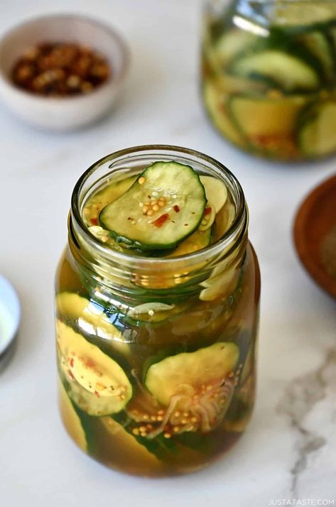 Bread and Butter Pickles Zucchini Bread And Butter Pickles, Homemade Bread And Butter Pickles, Summer Squash Bread, Pickle Brands, Bread N Butter Pickle Recipe, Make Homemade Bread, Squash Bread, Food References, Zucchini Pickles