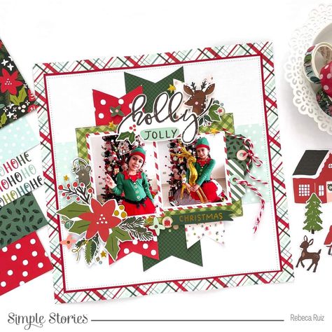 Kindergarten Scrapbook, Santas Village, Winter Scrapbook Layouts, Christmas Layout, Winter Scrapbook, Vicki Boutin, Mintay Papers, Winter Scrapbooking, Scrapbook Christmas