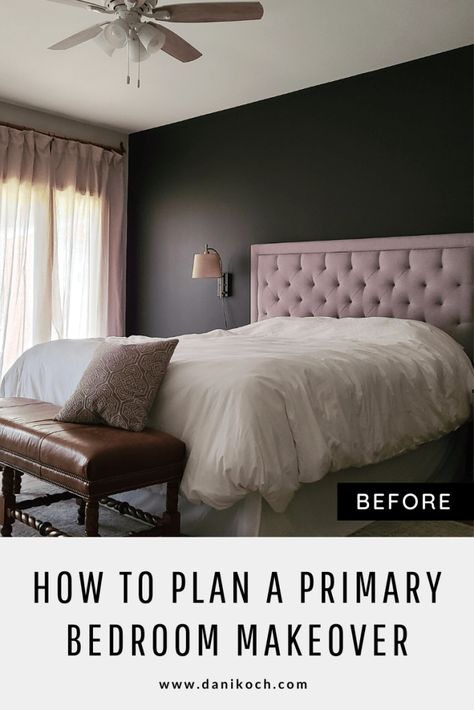 Steps To Redoing A Bedroom, Boring Bedroom Makeover, Primary Bedroom Makeover, Simple Primary Bedroom Ideas, Colorful Primary Bedroom, Primary Bedroom Inspiration, Small Primary Bedroom Ideas, Primary Bedroom Ideas 2023, Small Primary Bedroom