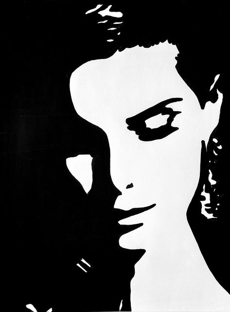 Lana Del Rey Painting Easy, Lana Del Rey Silhouette, Contrast Art, Rapper Art, Real Art, Art Idea, Stencil Art, White Band, Linocut