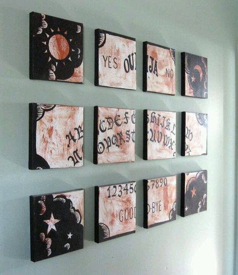 OMG. Want. So want it. Witchy Home Decor, Spirit Board, Goth Home, Goth Home Decor, Board Art, Dark Home, Goth Decor, Ouija Board, Painted Boards