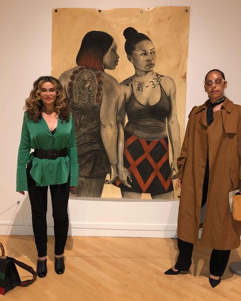 Tina Knowles on Instagram: “One of my many adopted daughters The beautiful Melina Matsoukas we visited the African American Museum today to see the Art of one of my…” Melina Matsoukas, Melinda Cootsona Paintings, Tina Knowles, African American Museum, African American, Instagram, Art