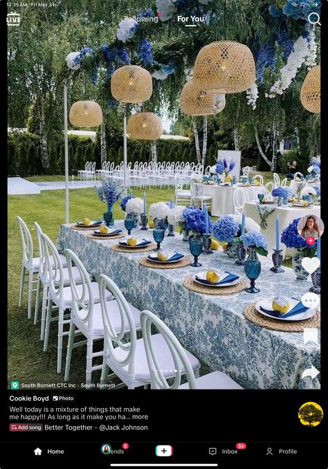 Positano Theme Table Setting, Positano Wedding Decor, Positano Table Setting, Amalfi Wedding Decor, Positano Theme Party, Santorini Party, Chinoiserie Party, Blue Yellow Weddings, Rustic Italian Wedding