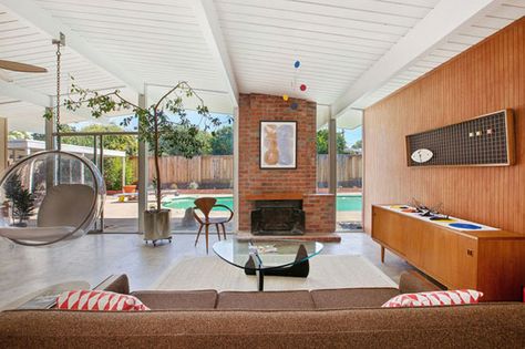 1960s midcentury Eichler home in Concord, California, USA Concord California, 60s Home, Mahogany Paneling, 1960s House, 1960s Home, Eichler Homes, California Modern, Midcentury Home, Mid Century Living