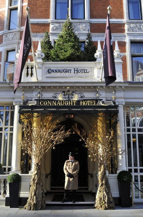 The Connaught Hotel, London | archdigest.com The Connaught Hotel London, Hotel Christmas Decorations, Connaught Hotel London, Hotel Christmas, Window Christmas, Christmas Displays, Christmas Window Display, Red White Christmas, Medical Instruments