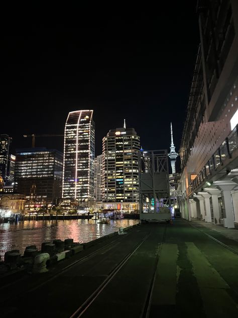 Auckland city at night aesthetic waterfront walks dinner out for the evening City At Night Aesthetic, At Night Aesthetic, Fake Acc, City At Night, Auckland City, Dream City, Night City, Night Aesthetic, City Life