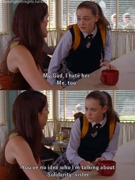 Solidarity sister! Amy Sherman Palladino, Gilmore Girls Quotes, Gilmore Girl, Movies Quotes, Lauren Graham, Lorelai Gilmore, Girl Code, Rory Gilmore, After Life