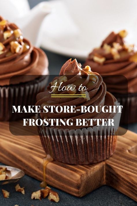 🍰 How to make store-bought frosting better: The easy 3-step guide for #bakers in every #kitchen. 🎂 Make Store Bought Icing Better, Betty Crocker Cake Mix Recipes, Betty Crocker Banana Bread, Betty Crocker Sugar Cookie Mix, Store Bought Icing, Betty Crocker Cake Mix, Betty Crocker Cake, Store Bought Frosting, Chocolate Stores