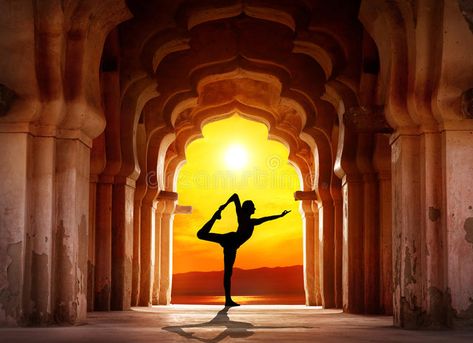 Yoga silhouette in temple. Man silhouette doing yoga in old temple at orange sun , #SPONSORED, #temple, #Man, #Yoga, #silhouette, #yoga #ad Yoga History, Yoga India, Smart Living, Yoga Retreat, Incredible India, India Travel, Yoga Inspiration, Travel Bucket List, Yoga Meditation