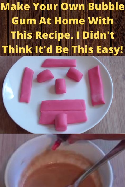 How To Make Bubble Gum Homemade, Diy Chewing Gum, New Food Videos, Homemade Chewing Gum, Homemade Gum Drops, How To Make Bubble Gum, Easy To Make Candy, Bubble Gum Recipes, Home Made Candy Easy