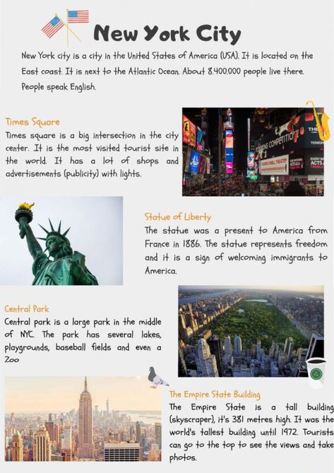 New York Layout, New York City Sightseeing, New York Facts, New York Culture, New York Sightseeing, Usa Landmarks, Usa Culture, New York Projects, Usa New York