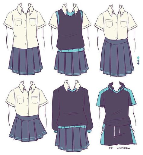 Outfit Drawings, Art Outfits, Clothing Sketches, Clothing Design Sketches, Drawing Anime Clothes, Makeup Eyes, Anime Dress, School Uniforms, Fashion Design Drawings