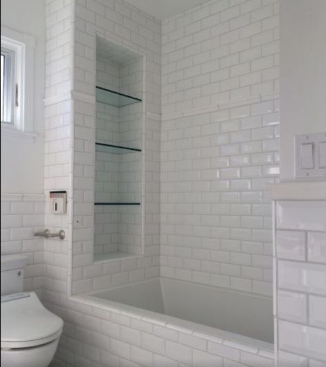 Small Shower Remodel, Small Tub, Bathtub Remodel, Small Showers, Bathroom Remodel Tile, Shower Niche, Bathroom Tub, Diy Bathroom Remodel, Trendy Bathroom