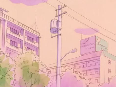 Imagen de anime, kawaii, and pale Sailor Moon Scenery, Moon Scenery, Sailor Moon Background, Animation Ideas, Pink Anime, Bg Design, Anime City, Pink Kawaii, Simple Plan