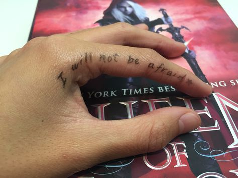 i will not be afraid // haliviix To Whatever End Tattoo Tog, I Will Not Be Afraid Tattoo, Aelin Inspired Tattoo, The Thirteen Tattoo Tog, Fireheart Tog Tattoo, You Do Not Yield Tog, Sarah J, Be Afraid, Book Lover