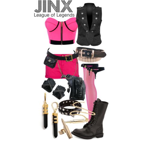 Jinx Inspired Outfit, Arcane Inspired Outfits, Cosplay League Of Legends, Afro Punk Fashion, Steampunk Heart, Jinx League Of Legends, Casual Cosplay, Afro Punk, Jennifer Fisher