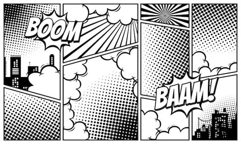 White Color Background, Comic Strip Template, Comic Background, Blank Comic Book, Comic Panel, Comic Layout, Comic Book Panels, Everyday Heroes, Black And White Color