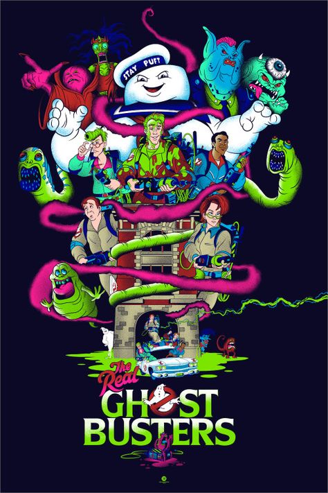 Ghostbusters Pictures, Slimer Ghostbusters, Blacklight Art, Ghostbusters Movie, Halloween Wallpaper Cute, Screen Print Poster, The Real Ghostbusters, Ghost Busters, 80s Cartoons