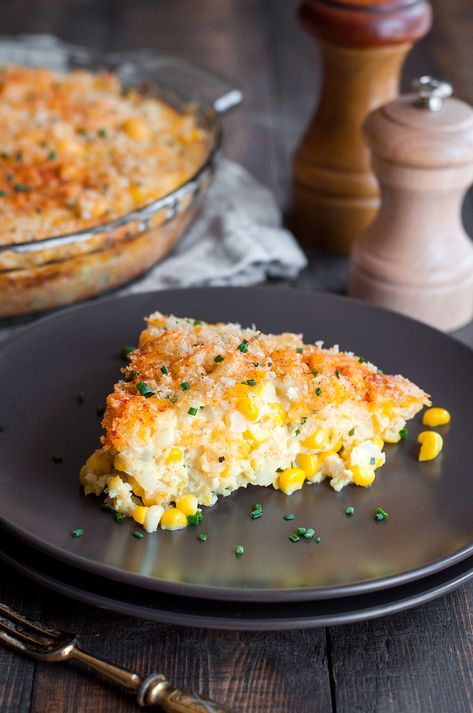 Cheddar Sweet Corn Pie - Natural Comfort Kitchen Sweet Corn Pie, Corn Pie, Recipes Vegetables, Corn Dishes, Corn Recipes, Dinner Plan, Frozen Corn, Sweet Corn, Veggie Dishes