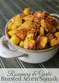 Roasted Acorn Squash Recipe with Rosemary and Garlic - This quick and easy recipe for savory acorn squash uses cubed squash pieces, rosemary, and spices. Savory Acorn Squash, Acorn Squash Recipe, Fall Hike, Roasted Acorn Squash, Acorn Squash Recipes, Squash Recipe, Acorn Squash, Fall Dinner, Squash Recipes