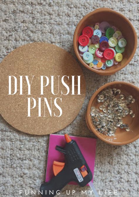 Diy Push Pins, Push Pin Art, Pins Diy, Decorative Push Pins, Reading Diy, Diy Buttons, Country Crafts, Push Pins, Neat Ideas