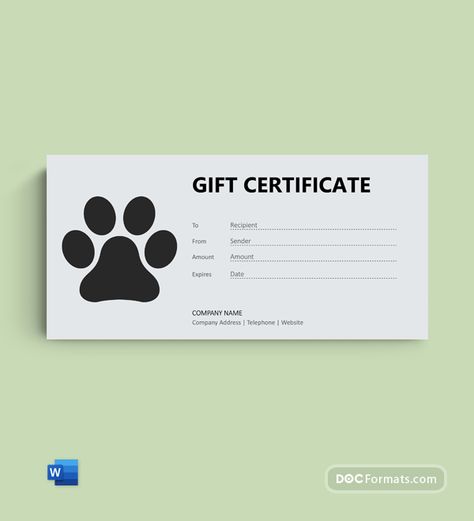 Download Free Dog Gift Certificate in Word in Microsoft Word (DOC). Free Dog Gift Certificate in Word is designed by expert designers and is completely customizable. Download, Edit & Print. Diy Gift Certificate Free Printable, Free Printable Gift Certificates, Massage Gift Certificate, Spa Gift Certificate, Photography Gift Certificate, Photography Gift Certificate Template, Free Gift Certificate Template, Christmas Gift Certificate Template, Christmas Gift Certificate