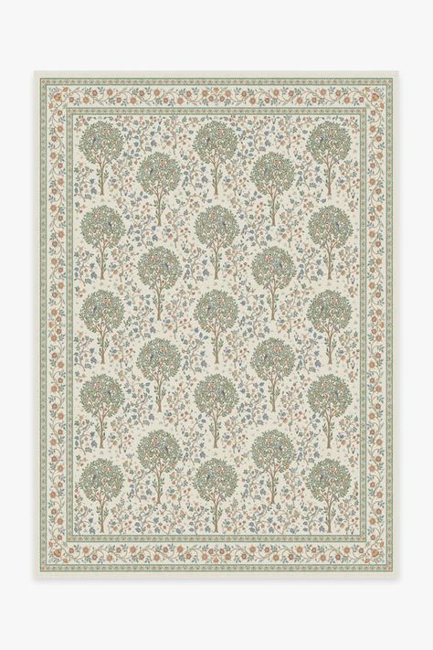 Morris & Co. Kelmscott Tree Green Rug | Ruggable William Morris Ruggable, Ruggable Rug Living Room, Ruggable Living Rooms, Mint Green Rug, Sage Green Rug, Emerald Green Rug, Mint Rug, Holiday Rugs, Vintage Style Rugs