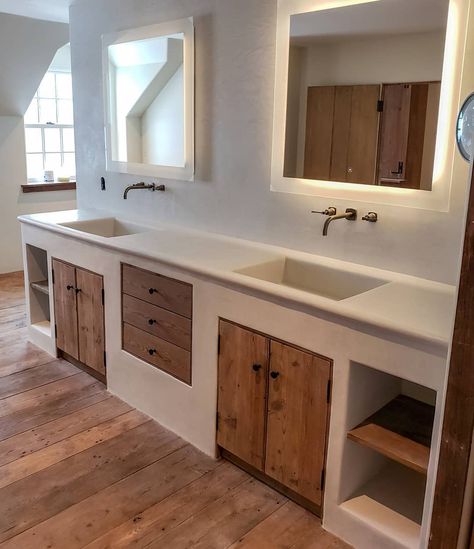 Brandywine Plaster & Tadelakt on Instagram: “Thrilled to pieces with how this Moroccan tadelakt vanity and backsplash wall turned out ❤ Can't wait to post more finished pics of this…” Moroccan Tadelakt, Moroccan Plaster, Plaster Repair, Home Spa Room, Lime Plaster, Polished Plaster, Student Apartment, Backsplash Wall, Wilmington Delaware