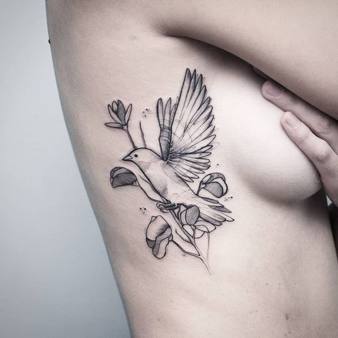 Bird tattoo Sku Plux on Instagram: “Canary 🐥 . . . . . @iristattooart #canary #bird #flowers #sideboob #blackwork #watercolortattoo…” Canary Bird Tattoo, Canary Tattoo, Insect Tattoos, Turtle Tattoo Designs, Piercings Ideas, Canary Birds, Insect Tattoo, Bug Tattoo, Piercing Inspo