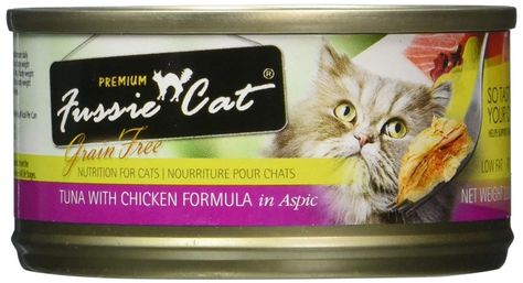 Fussie Cat Grain Free Tuna and Chicken Case 24 2.8oz Can >>> Thank you for seeing our photograph. (This is our affiliate link) Cat Food Products, Mindful Recipes, Canned Cat Food, Cat Odor, Cat Dander, Cat Shedding, Cat Food Storage, Colorful Salads, Cat Fleas