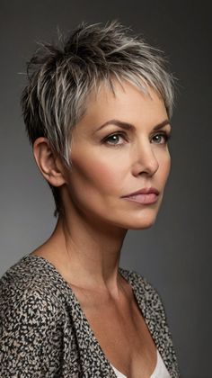 🎨 Ready for a stunning look? Add stunning dimension to your hair with this layered hairstyle Short Hairstyles for Women Over 50. Discover the perfect blow-drying technique for your hair type. Creates a versatile base for various styling options. Easy to maintain and style at home. Click for a step-by-step guide! #layeredhairstyleShortHairstylesforWomenOver50 Choppy Pixie Cut, Best Short Hairstyles, Short Shag Haircuts, Hairstyle Short, Low Maintenance Haircut, Curly Pixie Cuts, Spiked Hair, Hairstyles For Women Over 50, Short Curly Bob