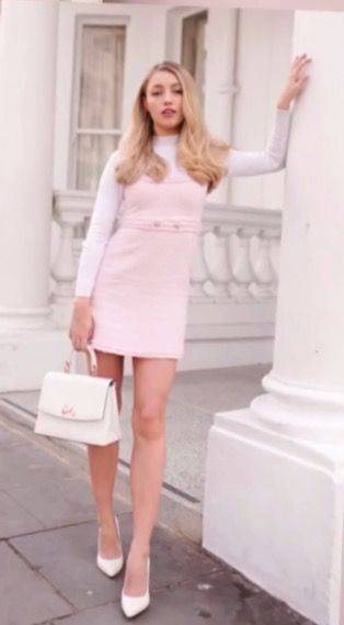 b29eed44276144e4e8103a661f9a78b7desc45819612ri Girly Outfit Ideas, Freddy My Love, Girly Outfit, Girly Girl Outfits, Pink Tweed, Tumblr Outfits, Tweed Dress, Pinterest Fashion, Rilakkuma