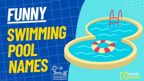 A bubbly assortment of swimming pool names drenched in humor and puns, perfect for bringing a wave of fun to your backyard oasis. Pool Puns, Swimming Puns, Pun Names, Children Swimming Pool, Summer Is Here, Place Names, Cool Pools, Cool Names, Puns