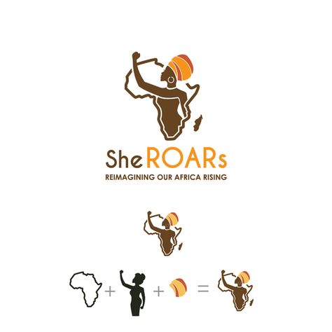 She ROARs - Design the future of African empowerment as led by its women - ROAR with us A community that Empowers Female African Leaders to unleash their full potential based on the principle that women contr Women Empowerment Logo, Female Logo Design, Afro Logo, African Logo, Entrepreneur Logo, Bride Morning, African Leaders, Logo Design Women, Palettes Color