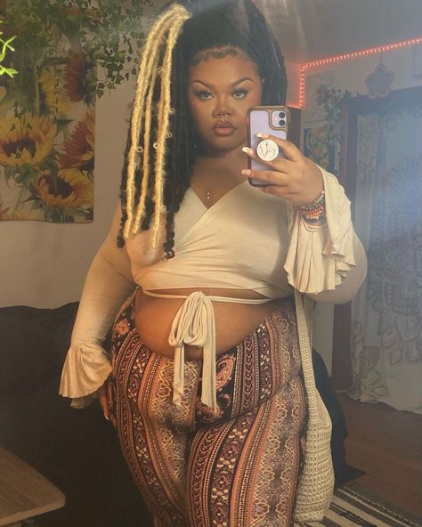 Bohemian Outfits Black Women Plus Size, Spiritual Outfits Black Women Plus Size, Plus Size Bohemian Outfits, Plus Boho Outfits, Earthcore Outfits Plus Size, Bohemian Outfits Plus Size, Hippie Outfits Plus Size, Plus Size Earthy Outfits, Plus Size Boho Fashion